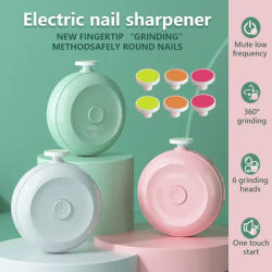 Baby Nail Trimmer Electric Baby Nail Clippers Safe Baby Nail File Kit with 3/6 Replacement Pads Trim Polish Grooming Kit