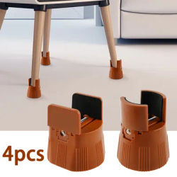 4Pcs Bed Risers Adjustable Bed Risers with Screw Clamp Multifunctional Furniture Round Risers Square Heightening Foot for Table
