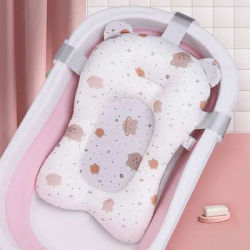 Baby Shower Bath Tub Mat Infant Foldable Support Bath Body Cushion Cartoon Non-Slip Soft Newborn Bathtub Pad Baby Tubs Pillow
