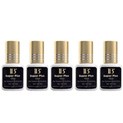 5 Bottles Korea IB Ibeauty Super Plus Glue For Eyelash Extensions Original 5ml Black Glue Gold Cap Korea 1-2 Seconds Drying Time