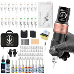 Tattoo Kit POSEIDON V6 Tattoo Pen Kit For Permanent Makeup Tattoo Machine Kit Adjustable Wireless Tattoo Power Supply Tattoo Gun