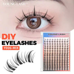 Hot Selling Easy Wear Individual Eyelashes Extensions Cluster Kit DIY Lashes Cat Eye Private Label Segment Transparent Root Lash