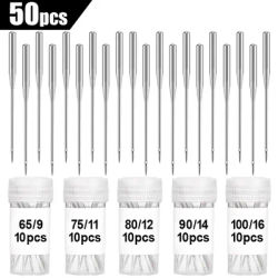 50PcsUniversal Sewing Machine Needles - Sharp Precision Points for Singer, Brother & Low Shank Machines | Multi-Brand Compatible
