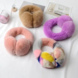 Naturel 100% Rex lapin fourrure cache-oreilles femmes mode hommes chaud russie hiver réel fourrure cache-oreilles enfants oreille couverture fourrure oreillette fille