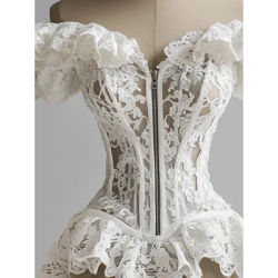 Femmes hors épaule hauts Corset fermeture éclair à volants ourlet dentelle évider Sexy élégant rétro mince Floral débardeurs été fête Club haut