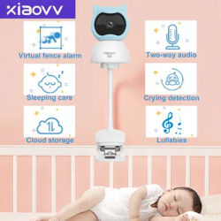 4MP WiFi xiaovv indoor Baby Monitor Two-Way Audio Motion Detection Night Vision Baby Camera for Home Security 360°