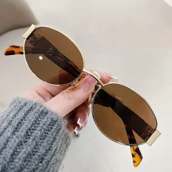 Lunettes de soleil ovales à la mode pour femmes, rétro, tendance, en métal, pour l'extérieur, classiques de haute qualité, pour hommes