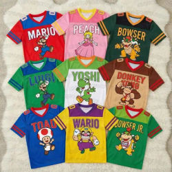 New Men's Women's Cartoon Mario Casual Summer 3D Fashion Print V-neck Short sleeved T-shirt Cosplay T-shirt Tops