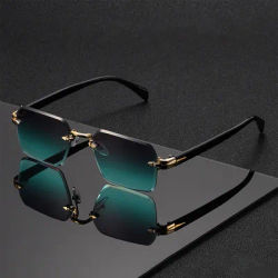 Lunettes de soleil classiques unisexes sans monture, lunettes tendance pour les fêtes, idéal comme cadeau pour les occasions festives