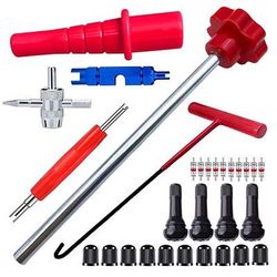 Kit di attrezzi per la sostituzione rapida delle valvole degli pneumatici auto, composto da 30 pezzi, set di sostituzione rapida del nucleo della valvola che perde, include tr413, tappi per attrezzi a