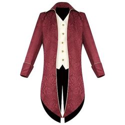 Retrò Vintage Medievale Rinascimento Frac Lunghe Principe Vampiro Gentiluomo Jacquard Costume Per uomo Fantasia Reale Halloween Carnevale Mascherata Fiera Rinascimentale LARP Adulti Cappotto