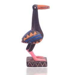 'Poropianong-Style Bird Statuette Hand-Carved from Sese Wood'