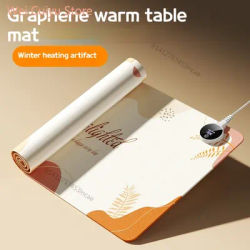 Tapis de souris chauffant surdimensionné, tapis de bureau chaud d'hiver avec base antidérapante à température constante pour le bureau, la maison, l'ordinateur