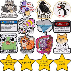Star Quotations Enamel Pin Penguin Cartoon Lapel Pins for Backpacks Cat Dog Badges Brooch for Clothes Jewelry Gifts for Friends