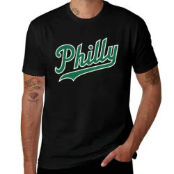 Philly Script - T-shirt noir/vert à manches courtes pour le sport, à séchage rapide