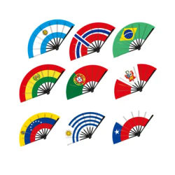 22cm Folding Hand Fan South America 8 Country Flags Cheering Fan For Sports Events Parties And Festival Celebrations