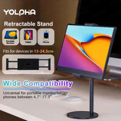Support de tablette réglable en hauteur pour iPad, support Kindle extensible, support de moniteur pour tablettes et smartphones de bureau, base ronde
