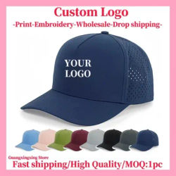 Chapeau avec logo brodé personnalisé pour hommes et femmes, casquette de baseball à séchage rapide, design, impression d'image, logo, chapeau de soleil d'été