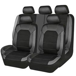 Set completo di 9 coprisedili universali per auto, in similpelle nera. Protezioni per sedili in tessuto a rete traspirante per auto, SUV, berline, camion, impermeabili accessori per interni