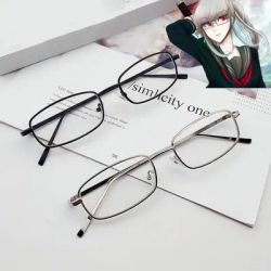 Cosplay Props Anime Danganronpa Peko Pekoyama Cosplay Glasses Rectangle Sunglasses Retro Metal Frame Female Glasses Anime