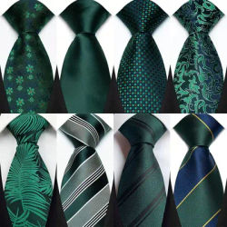 Nouveau Design mariage hommes cravate 8CM couleur vert foncé Plaid rayé Paisley cravates hommes affaires marié col accessoires cadeau