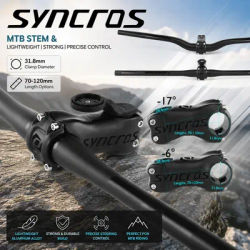 Syncros Ultra Light Carbon MTB Bicycle Stem Angle - 6/17 Degree 60/70/80/90/110/110/120mm SL Model MTB Road Bike Accessories