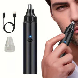 Tondeuse Électrique Portable pour Oreilles et Nez, Rechargeable par USB, Indolore, pour Hommes et Femmes, Épilateur Lavable pour Sourcils et Poils du Visage