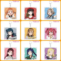 Love Live! Sunshine!! ANIME 6CM Acrylic Pendant Keychains Accessories Car Key Chain Key Ring Phone Bag Hanging Jewelry Gifts