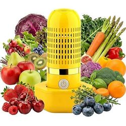 Purificatore per frutta e verdura, lavatrice per frutta con purificazione agli ioni di ossigeno, purificatore alimentare senza fili ricaricabile tramite USB per frutta, verdura, carne e riso,