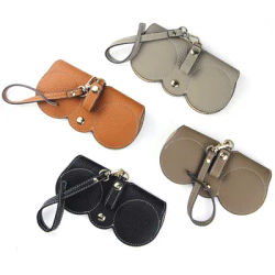 Étui à lunettes en cuir véritable, pochette pour lunettes de soleil, sac de rangement Mickeystyle, housse pour lunettes, étui à lunettes Portable