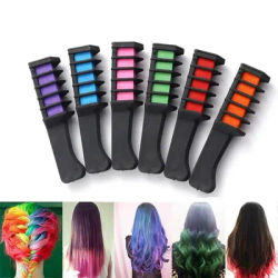 DIY Hair Color Disposable Hair Chalk Comb Temporary Washable Hair Color Dye Mini 6 Colors Hair Dye Marker Women Girls