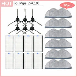 For Xiaomi E5 C108 Spare Parts Sweeper Robot Vacuum Cleaner Side Brush HEPA Filter Mop Rag Kitfort Home Accessories