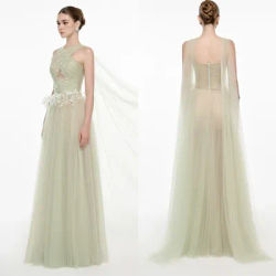Robe de soirée en Tulle vert, personnalisée, élégante et gracieuse, col licou, sans manches, robe de Cocktail, tempérament, robe de soirée
