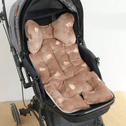 Baby stroller baby plus velvet cushion embroidery four seasons universal soft thick cushion