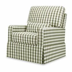 Namesake Crawford Pillowback Comfort Swivel Glider - Moss Green Gingham