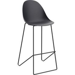 Tabouret Haut Void Pied Noir Assise Noire - Meet By Paperflow