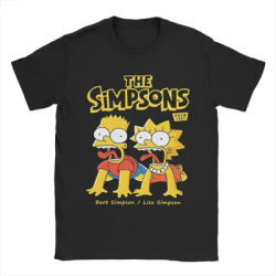 T-shirt en coton pour hommes et femmes, dessin animé drôle des S-Simpsons, haut décontracté à col rond et manches courtes
