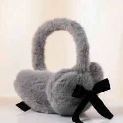 Cache-oreilles en peluche avec nœud papillon, Protection contre le froid, cœur chaud, moelleux, cache-oreilles en peluche pour l'hiver