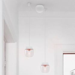 UMAGE Lampada a sospensione Acorn, dimmerabile, Bianco / Opale, Soggiorno / Sala da pranzo, Vetro, Design, Lampada a sospensione