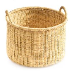 'Artisan-Made Natural Fiber Rattan Basket Handwoven in Ghana'