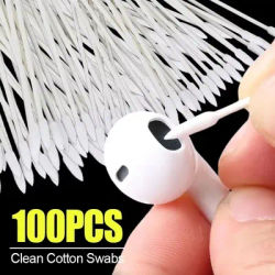 Bâtonnets de coton jetables sans poussière, 100 pièces, pour AirPods, écouteurs, téléphone, accessoires pour port de charge