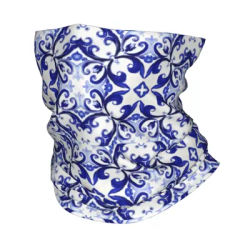 Été, carrelage bleu, mosaïque, style sicilien Bandana cou couverture visage écharpe multifonction chapeaux cyclisme unisexe adulte toutes saisons