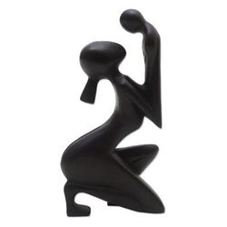 Tender Occasion,'Hand Crafted Suar Wood Statuette'