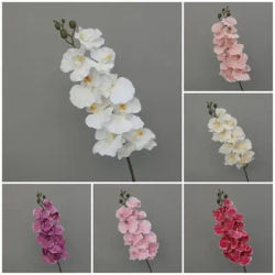 9 Heads Simulation Flower Real Touch Plant Iron Wire Inner Lining Artificial Butterfly Orchid 98cm Multi Color Silk Flower