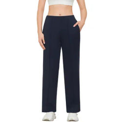 Pantalons à jambes larges pour femmes, pantalons de yoga taille haute avec poches, pantalons décontractés extensibles