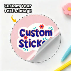 1-120PCS Custom Round Stickers with Personalized Text & Images for Gift Bags,Tumblers,Laptops,Phone Cases&Party Favors Labels