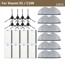 For Xiaomi Robot Vacuum E5 / C108 Spare Parts Side Brush Mopping Rag Cloth Hepa Filter Vacuum Cleaner Replacement Parts