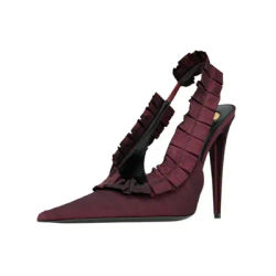 Nouvelles sandales d'été 2026 à talons hauts en satin pointu pour défilés de mode, banquets, mariages et talons hauts élégants