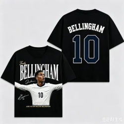 T-shirt Jude Bellingham Angleterre NO.10 pour hommes et femmes, vêtements d'été 100% coton, haut à manches courtes de haute qualité, Streetwear