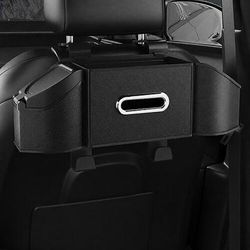 Organizer e contenitore portaoggetti per auto, contenitore multifunzionale per schienale del sedile auto con porta fazzoletti e 2 portabicchieri. ganci per borse, organizer per sedile posteriore auto